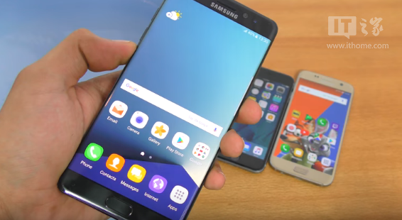 三星Note7/S7/苹果iPhone6s防水性能对比测试